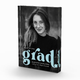 Bold Sky Blue Typography Afstuderen Fotoblokken