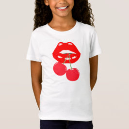 Bold & speelse rode lippen T-shirt voor meisjes