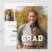 Bold Sport Athlete Photo Grad Aankondiging (Voorkant / Achterkant)