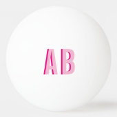 Bold Stacked Pink 2 Letter Monogram Pingpongbal (Voorkant)
