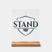 Bold “STAND” Inspirational Christian Acryl Bord (Voorkant)