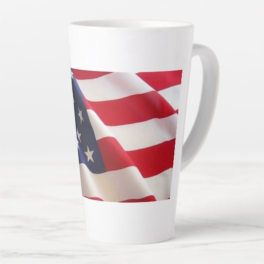 Bold Stars and Stripes - Amerikaanse vlag Latte Mok (Rechterhoek)