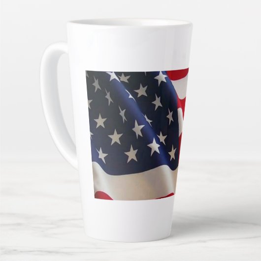 Bold Stars and Stripes - Amerikaanse vlag Latte Mok (Linkerhoek)