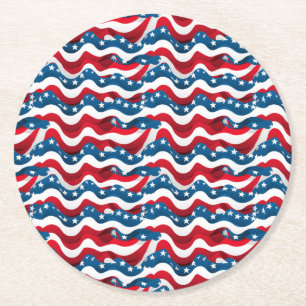 Bold Stars & Stripes viering Ronde Kartonnen Onderzetter
