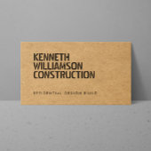 Bold Stenciled Particle Board Construction Visitekaartje