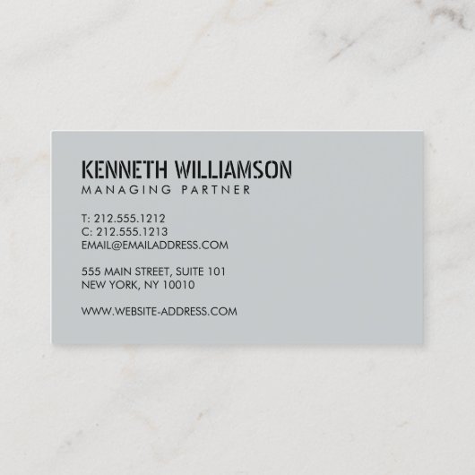 Bold Stenciled Slate Construction Visitekaartje (Achterkant)