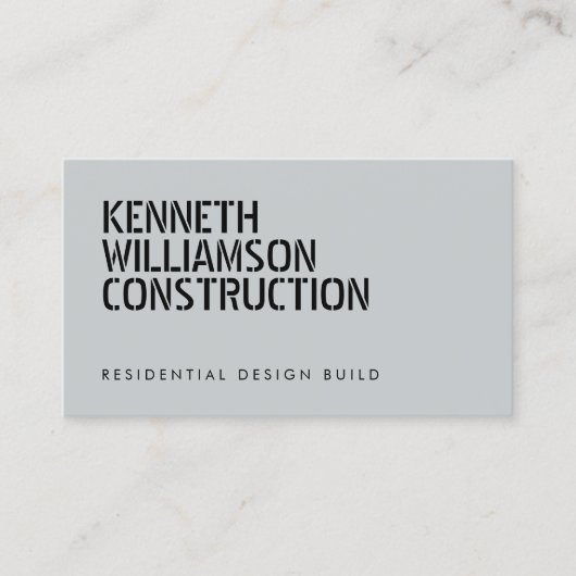 Bold Stenciled Slate Construction Visitekaartje (Voorkant)