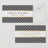 BOLD stijlvolle gouden strip cirkel patroon zwart  Visitekaartje (Voorkant / Achterkant)