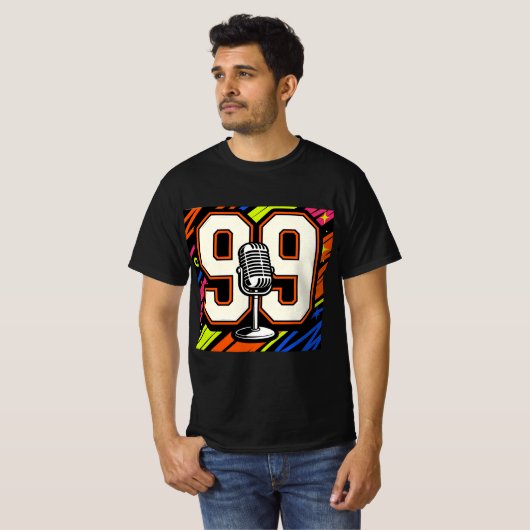 Bold Street Graffiti 99 & Microphone T-Shirt – Ret (Voorkant volledig)