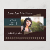 Bold Stripe Announcement Briefkaart (blauwgroen) (Voorkant)