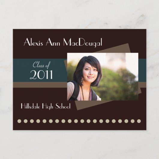 Bold Stripe Announcement Briefkaart (blauwgroen) (Voorkant)