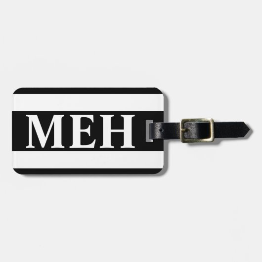 Bold Stripe Black en White Monogramed Bagagelabel (Voorkant horizontaal)