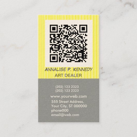 Bold Stripe QR Code Tech Visitekaartje (Voorkant)