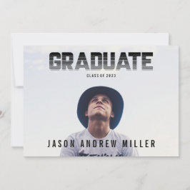 Bold Striped Typografie Afstuderen Jongen aankondi Aankondiging