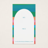 Bold Stripes Arch Clothing Size Price Hang Tag Visitekaartje (Voorkant)