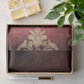 Bold Stripes Butterfly op Maroon Damask Wall Tissuepapier (Geschenk)