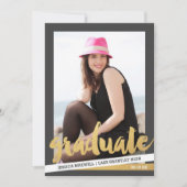 Bold Stripes Foto Afstuderen Aankondiging (Voorkant)