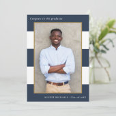 Bold Stripes Fotogradatie Uitnodiging (Staand voorkant)