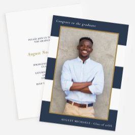 Bold Stripes Fotogradatie Uitnodiging