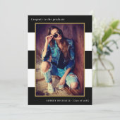 Bold Stripes Fotogradatie Uitnodiging (Staand voorkant)