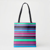 Bold Stripes in Magenta, Aqua & Blue Canvas tas (Voorkant)