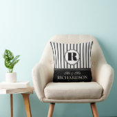Bold Stripes Pattern Monogram Mr en Mrs. Kussen (Stoel)