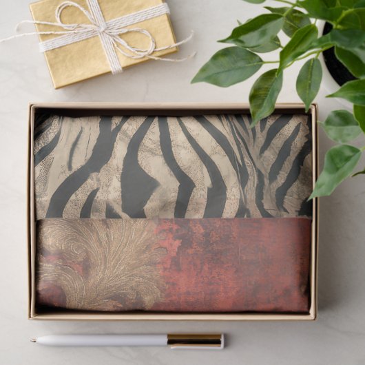Bold Stripes, Sophisticated Lady, Damask Patina Tissuepapier (Geschenk)