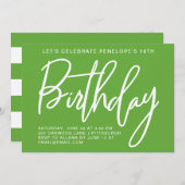 Bold Stripes Verjaardagsfeestje Kaart (Voorkant / Achterkant)