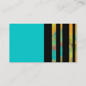 bold stripes - visitekaartje op turkooise (Achterkant)
