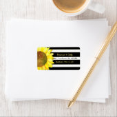 Bold Stripes Waterverf Sunflower Wedding Etiket (Insitu)