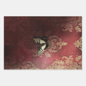 Bold Stripes Zebra Print Dark Circus Damask Patina Inpakpapier Vel (Voorkant 3)