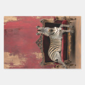 Bold Stripes Zebra Print Dark Circus Damask Patina Inpakpapier Vel (Voorkant 2)