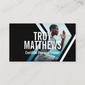 Bold Strong Modern Personal Trainer Fitness Photo  Visitekaartje (Voorkant)