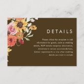 Bold Summer Boho Floral Modern Wedding Details Informatiekaartje (Voorkant)