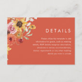 Bold Summer Floral Modern Wedding Details Informatiekaartje (Voorkant)