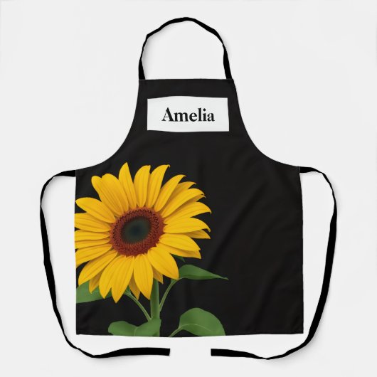 Bold Sunflower Modern Kitchen Apron Schort (Voorkant)