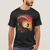 Bold Surfer Silhouette Wave Rider Tee T-shirt (Voorkant)