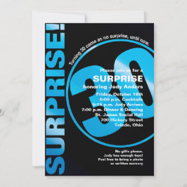 Bold Surprise Birthday Invitation - Blue 30th Kaart