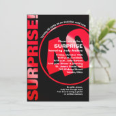 Bold Surprise Birthday Invitation - Red 40th Kaart (Staand voorkant)