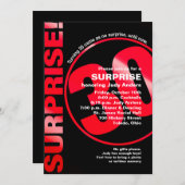 Bold Surprise Birthday - Red 30th Kaart (Voorkant / Achterkant)