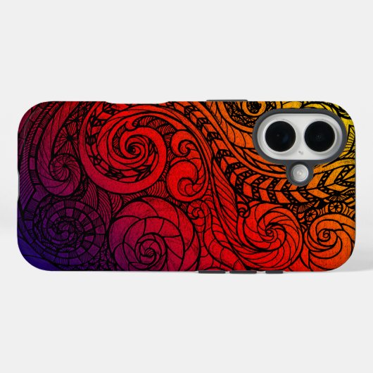Bold Swirl Doodle iPhone Case (Achterkant (horizontaal))