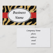 Bold Tan Zebra Visitekaartje (Voorkant / Achterkant)