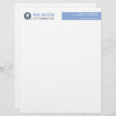 BOLD TANDARTS LETTERHEAD :: moderne tand logo azur Gepersonaliseerd Briefhoofd (Voorkant / Achterkant)