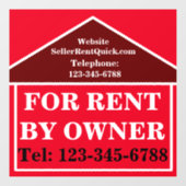 BOLD TE HUUR DOOR EIGENAAR Aangepast Onroerend Goe Raamsticker (Vel)