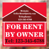 BOLD TE HUUR DOOR EIGENAAR Aangepast Onroerend Goe Raamsticker (Vel 2)