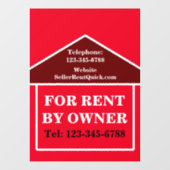 BOLD TE HUUR DOOR EIGENAAR Vastgoed op maat Raamsticker (Vel)