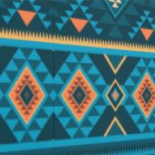 Bold Teal and Orange Aztec Geometric Tribal Patter Behang (Zoom)
