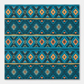 Bold Teal and Orange Aztec Geometric Tribal Patter Behang (Voorkant)