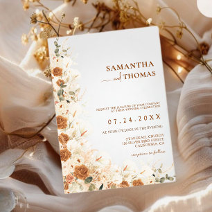 Bold Terracotta Boho Bohemian Fall Wedding Kaart
