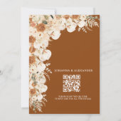 Bold Terracotta Boho Bohemian QR Code Huwelijk Save The Date (Achterkant)